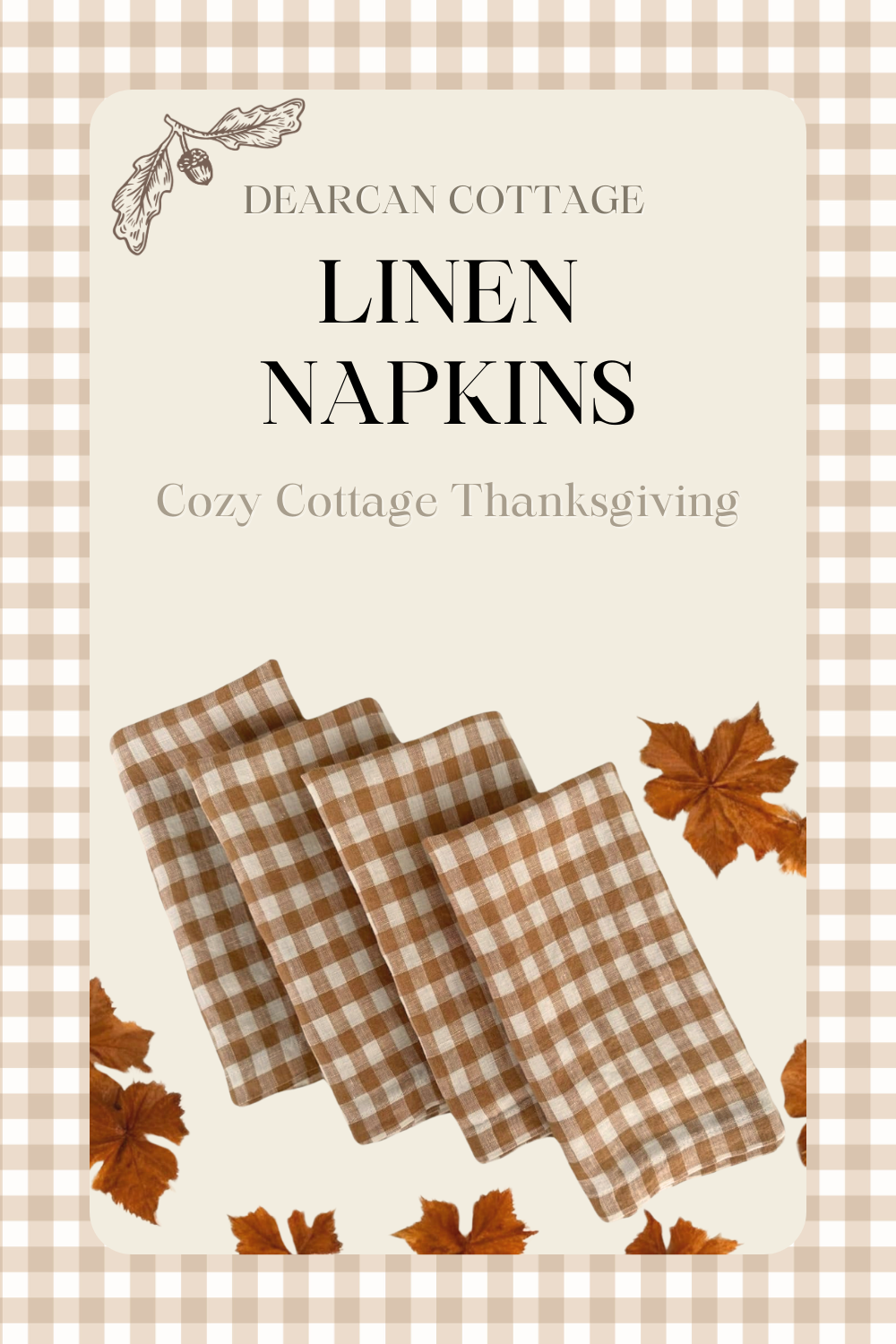 Linen Napkins - Cozy Cottage Thanksgiving Decor