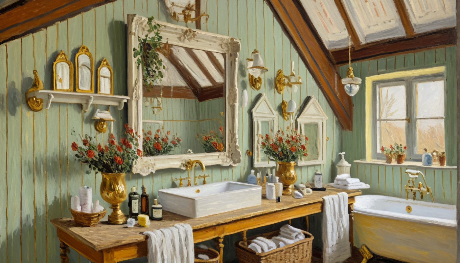 Beautiful Farmhouse clean bathroom