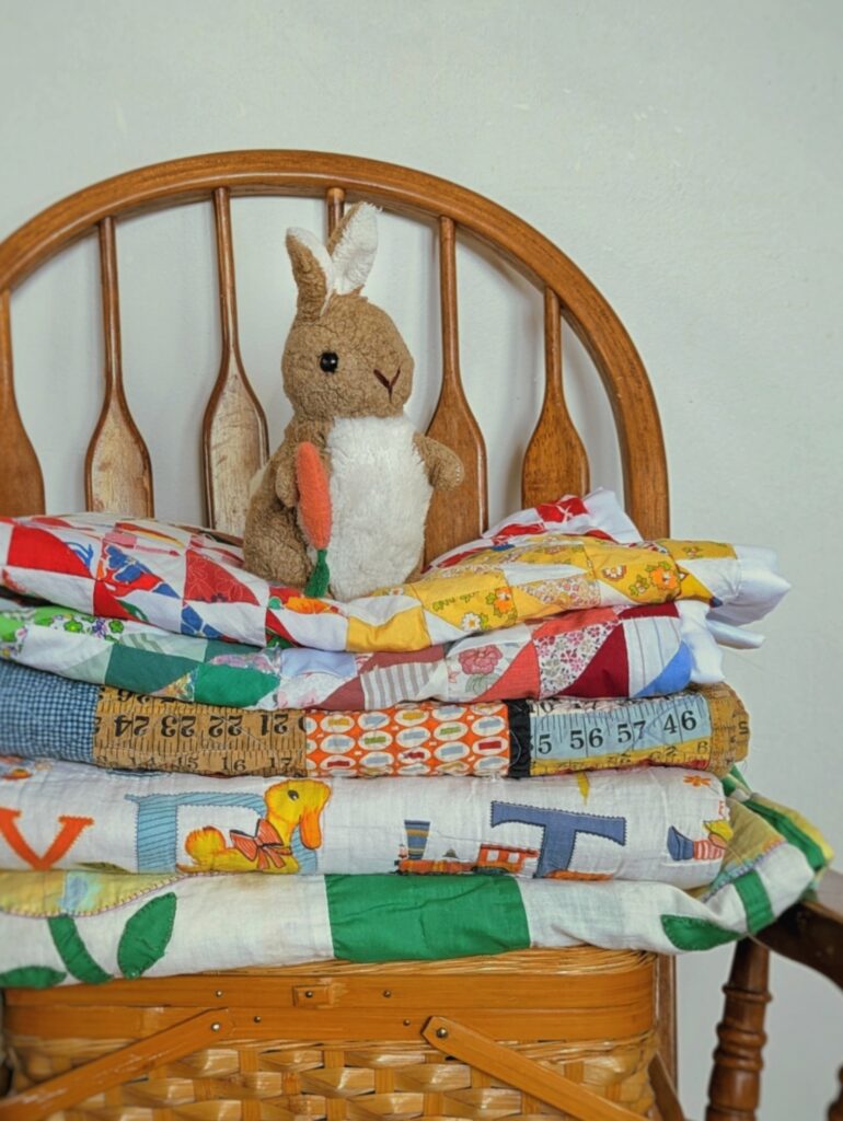 baby quilts and peter rabbit stuffy