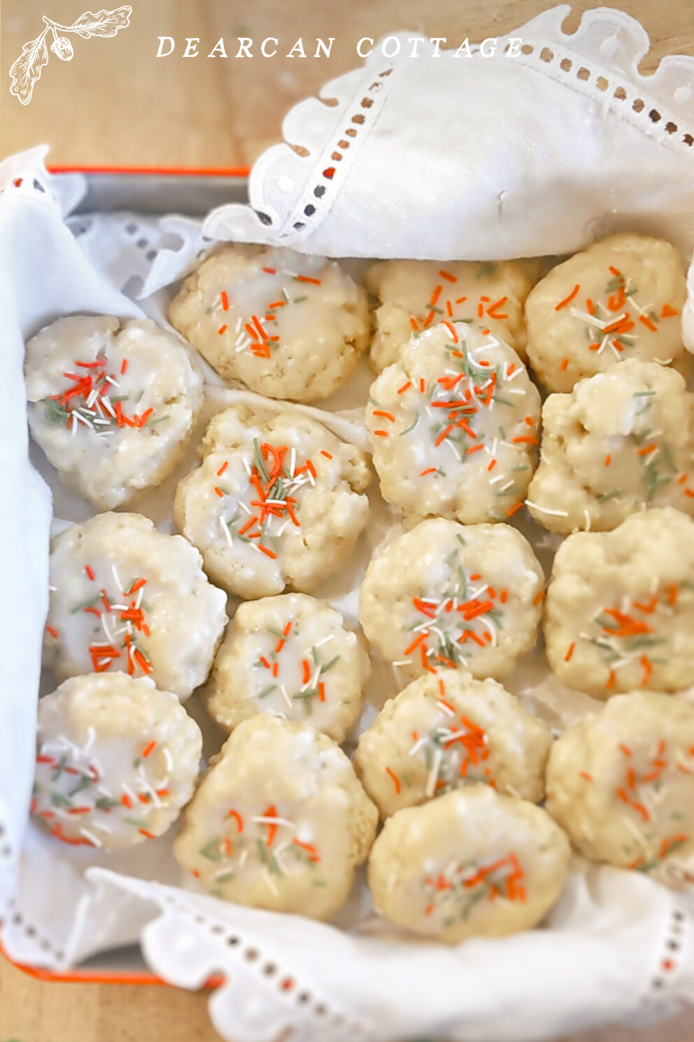 Coconut Oil Sugar Cookies in a tin