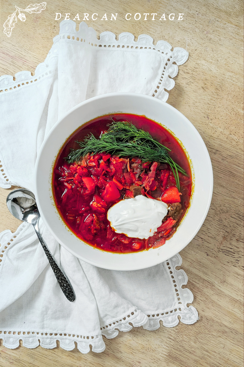 Borscht in bowl